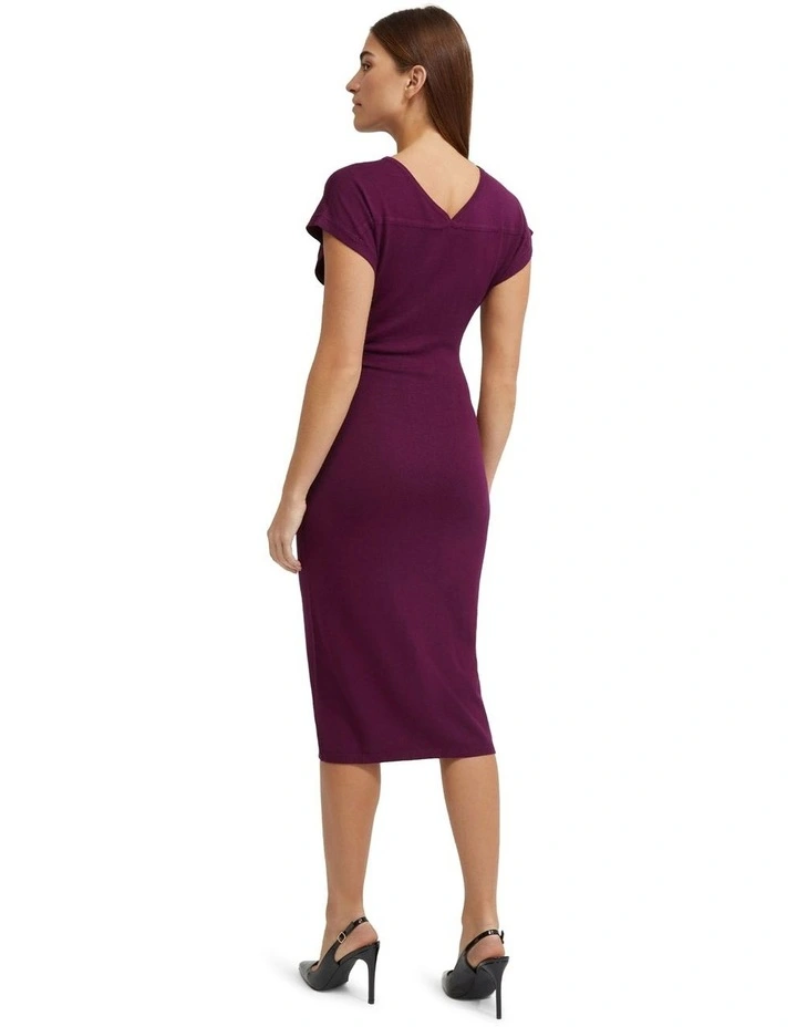Sophie Knitted Column Dress in Plum