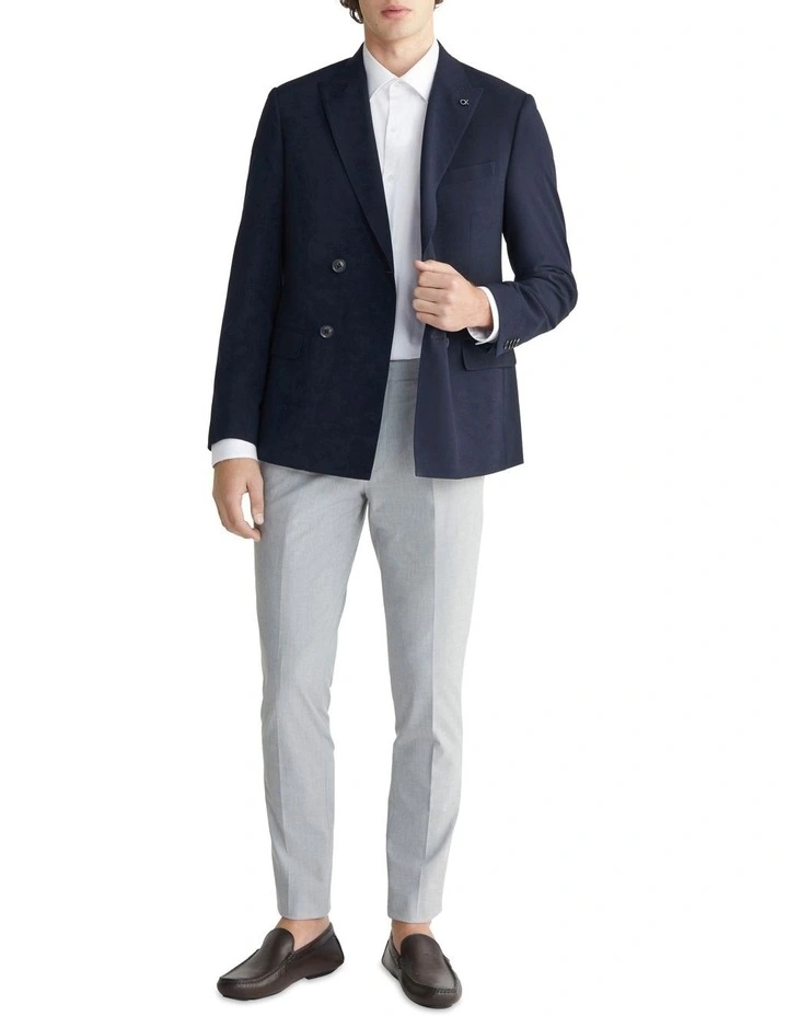 X Slim Seersucker Suit Jacket in Blue