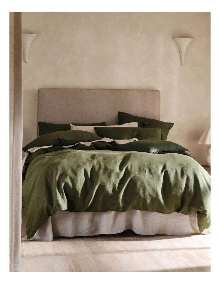 Nimes Quilt Cover Set In Moss