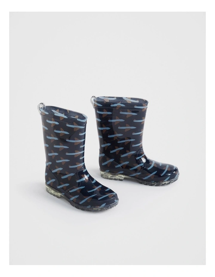 Areoplane Light Up Gumboot in Navy