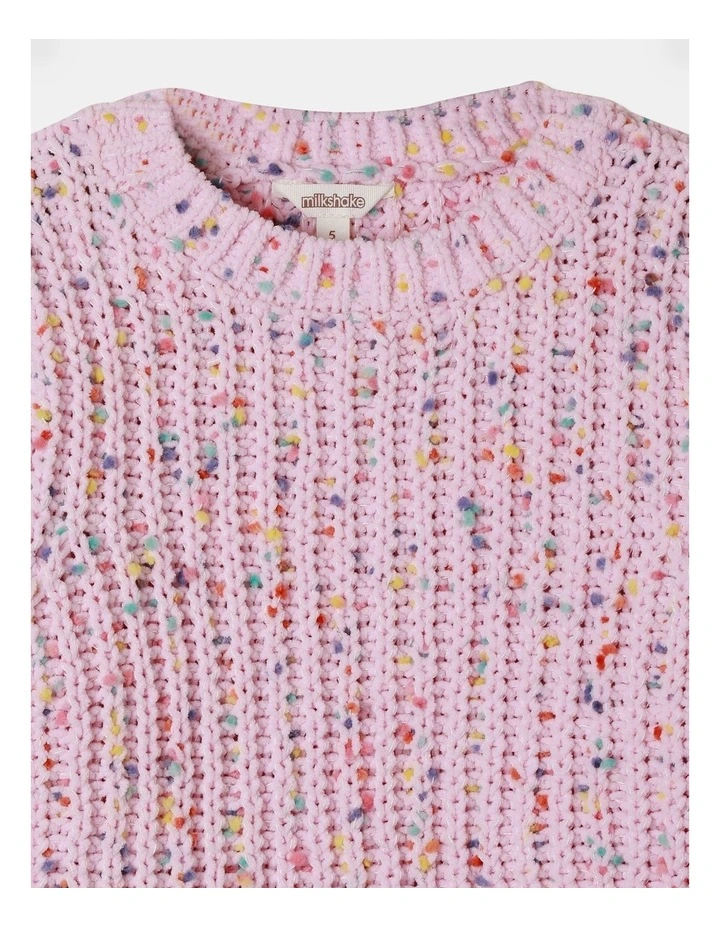 Chenille Sweater (3-8 Years) in Pink