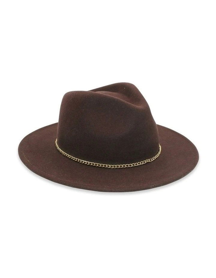 Camille Wool Fedora in Redwood