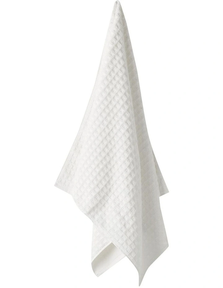 Waffle Bath Towel Range in White