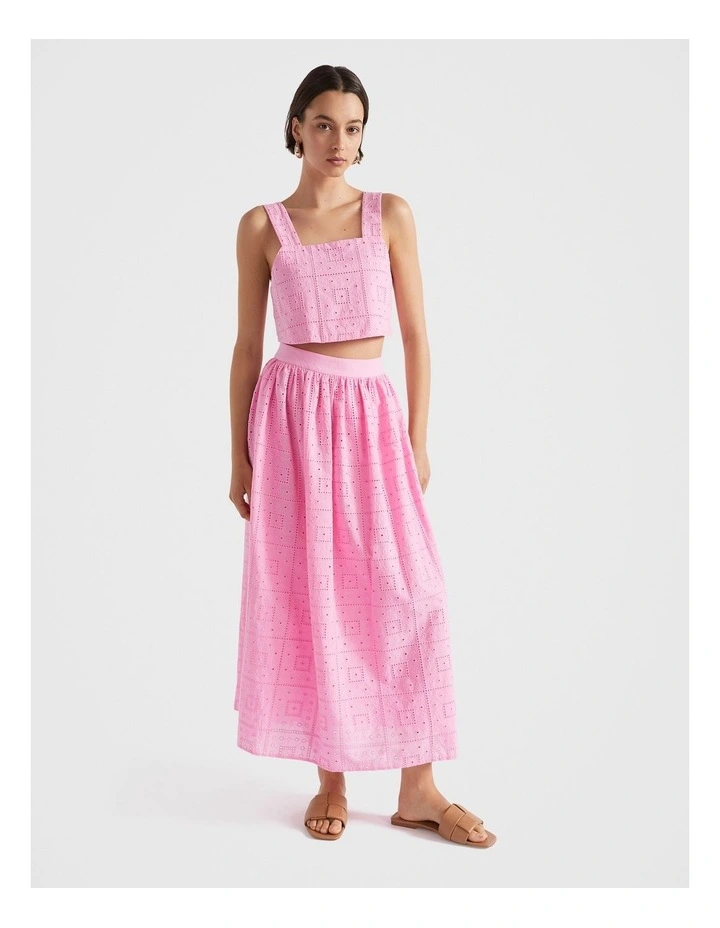 Broderie Top in Pink
