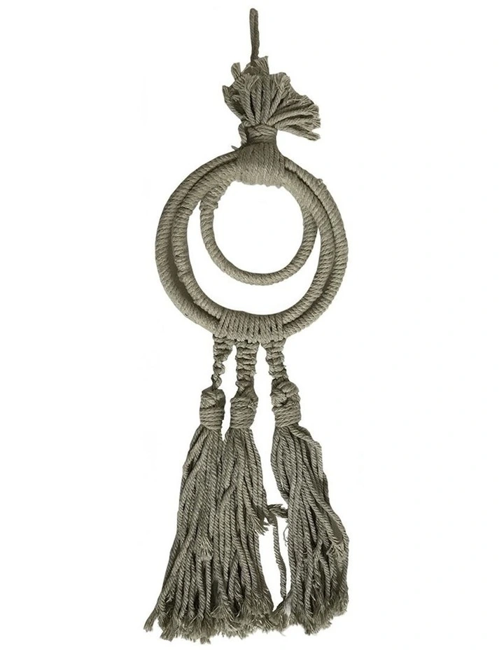 Triple Taupe Decorative Tassel in Light Grey