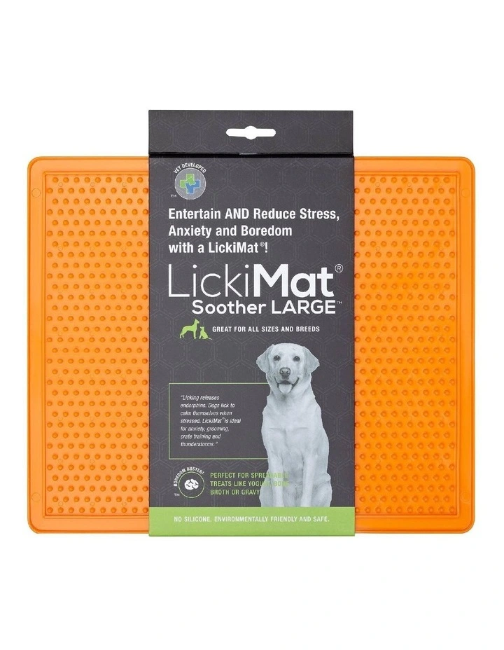 Large Soother Original Slow Food Licking Mat in Orange