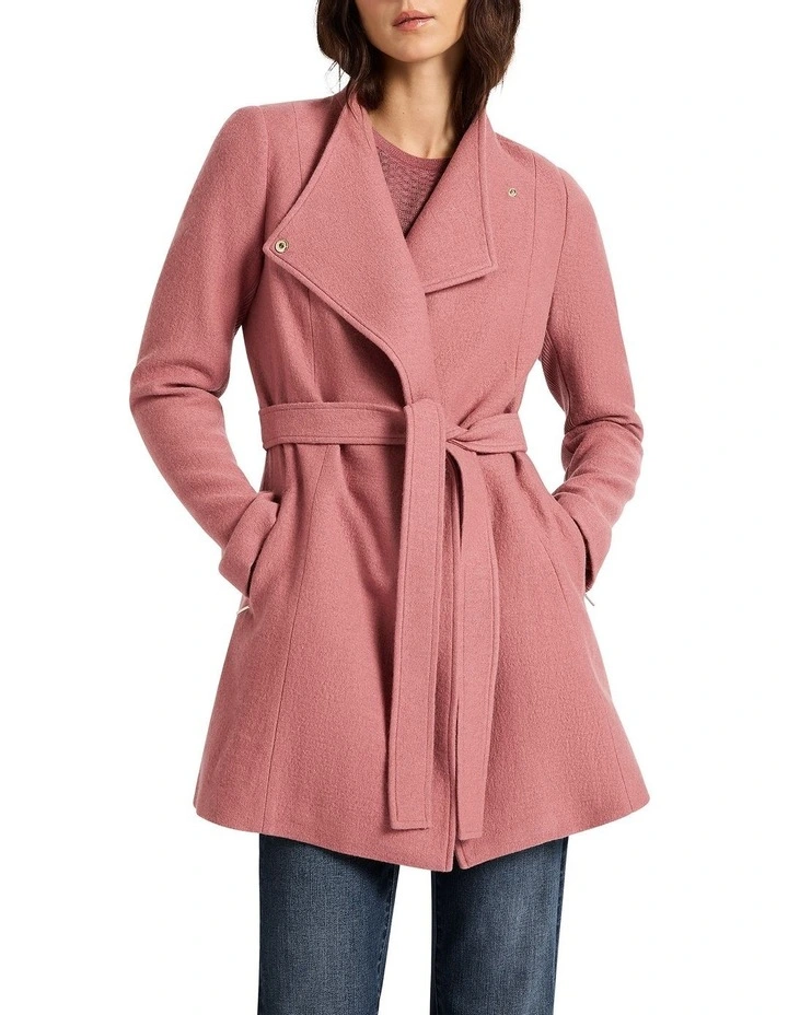 Ruby Felted Wool Coat in Dusty Pink