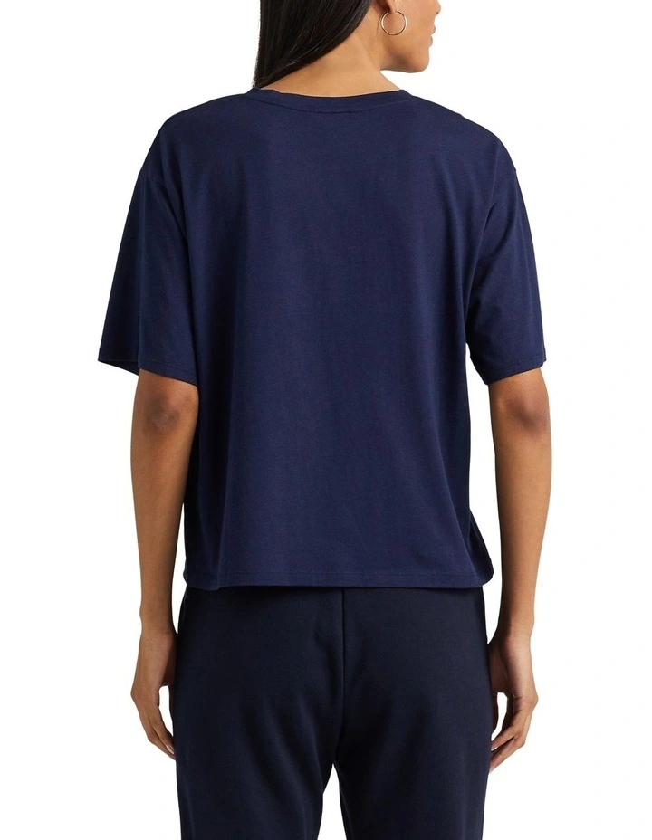 Logo Jersey Oversize Tee in Navy