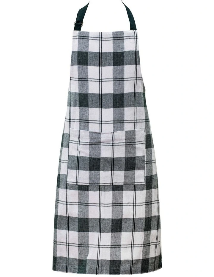 Eco Plaid Apron in Green