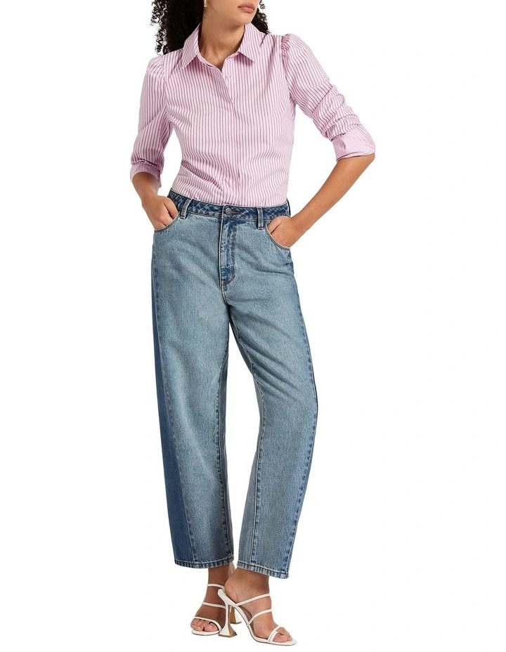Fall In Line Shirt in Pink Stripe