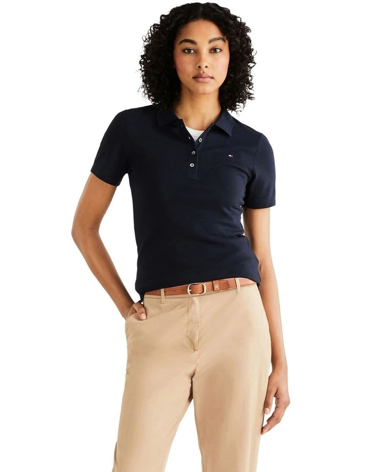 1985 Slim Pique Polo in Blue
