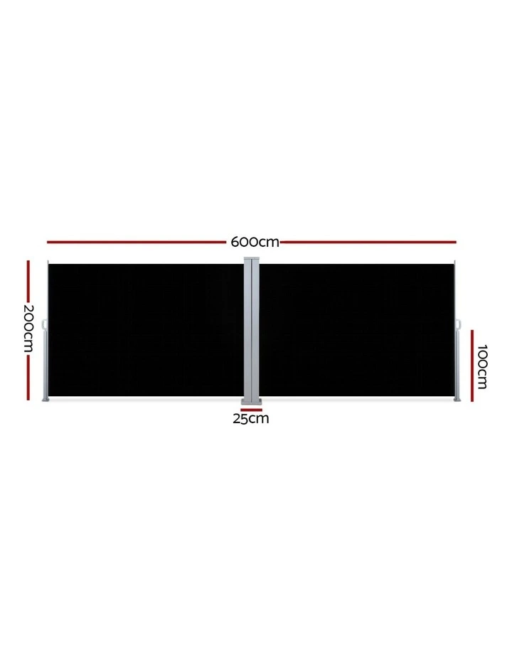 Side Awning Outdoor Blinds Retractable 2X6M
