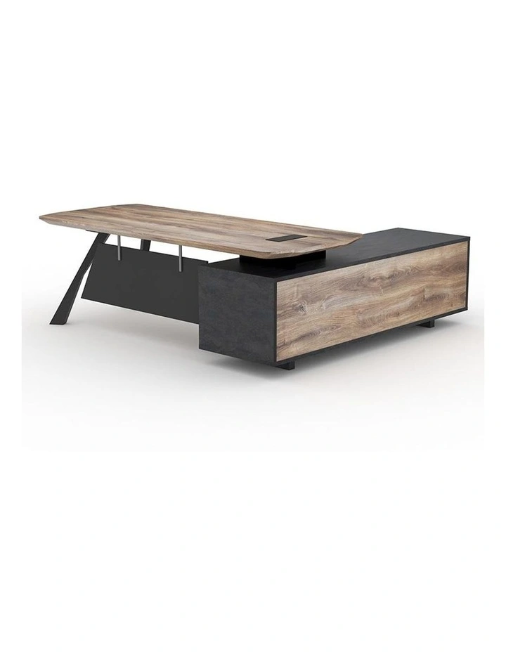 Easton Executive Office Desk With Left Return 2.2M Mahogany Black