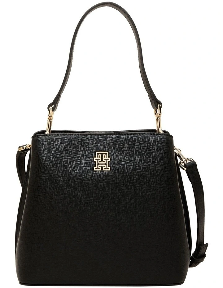Structured Bucket Bag in Black