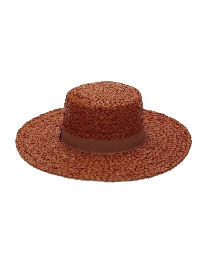 Tibooburra Boater Hat in Burnt Orange