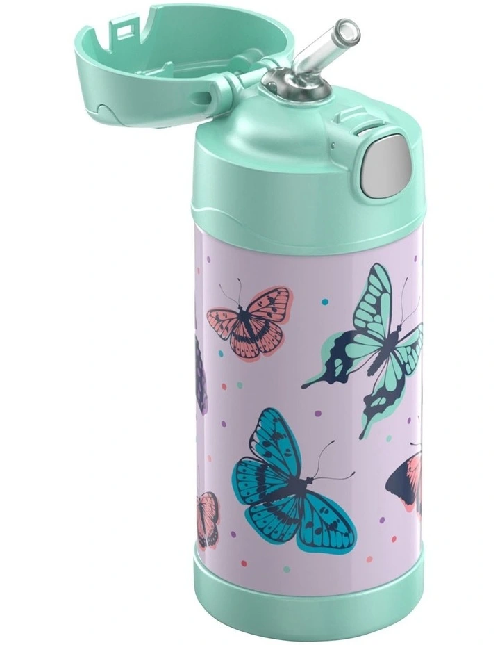Vacuum Insulated Butterfly Frenzy Drink Bottle 355ml in Blue