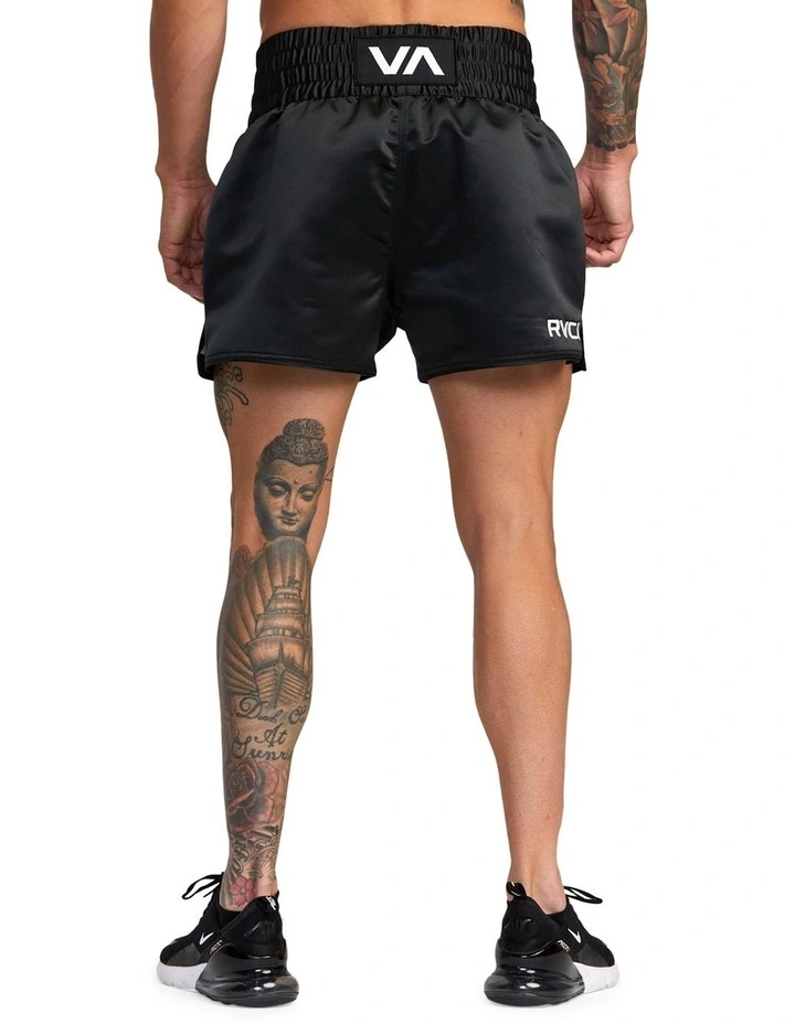 Muay Thai Mod Elastic Boxing Shorts in Black