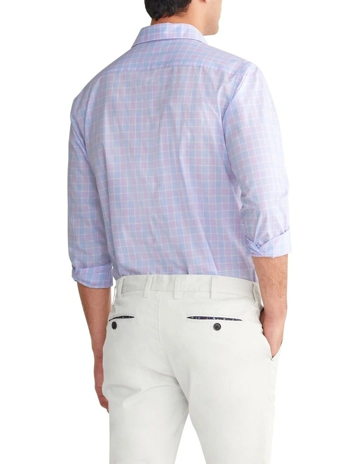 Tailored 2 Colour Large Check Shirt in Lilac