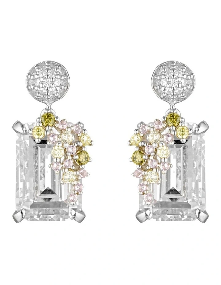 Bubblegum Blossom Silver Earrings