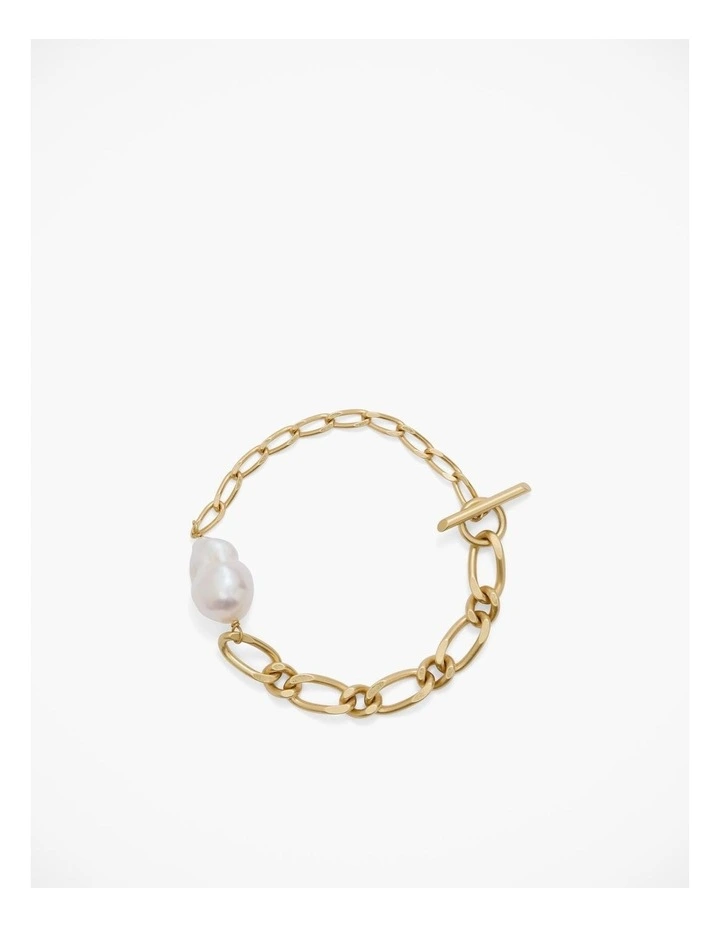 Baroque Pearl Bracelet in Satin Gold