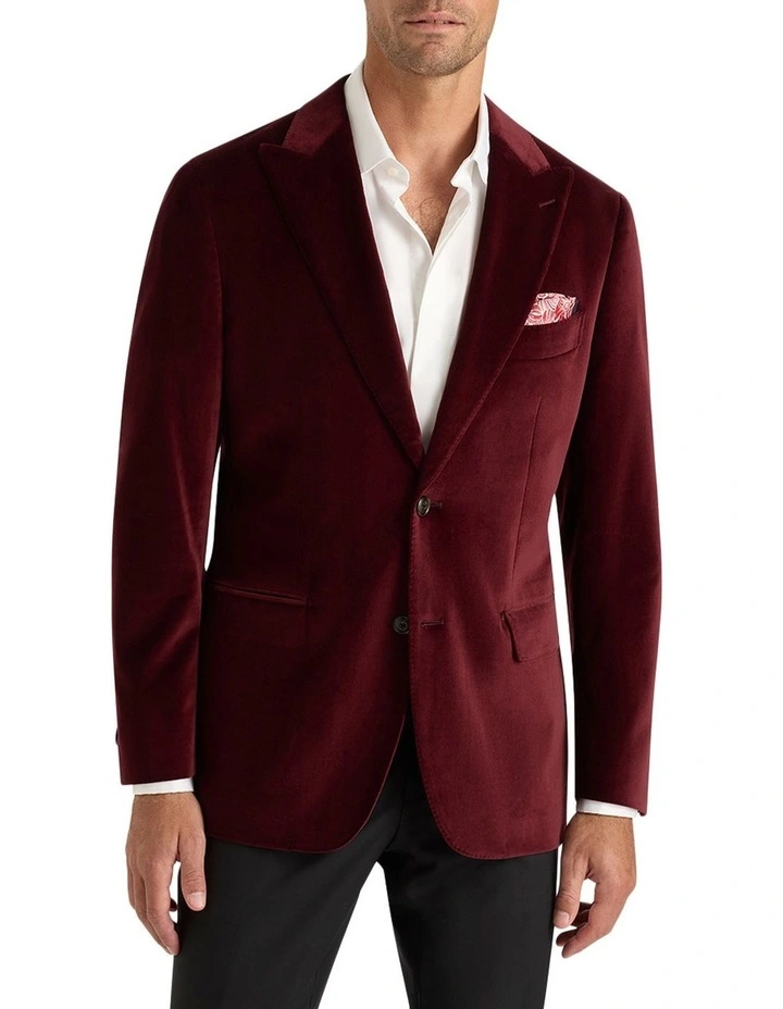 Lennon Velvet Jacket in Merlot
