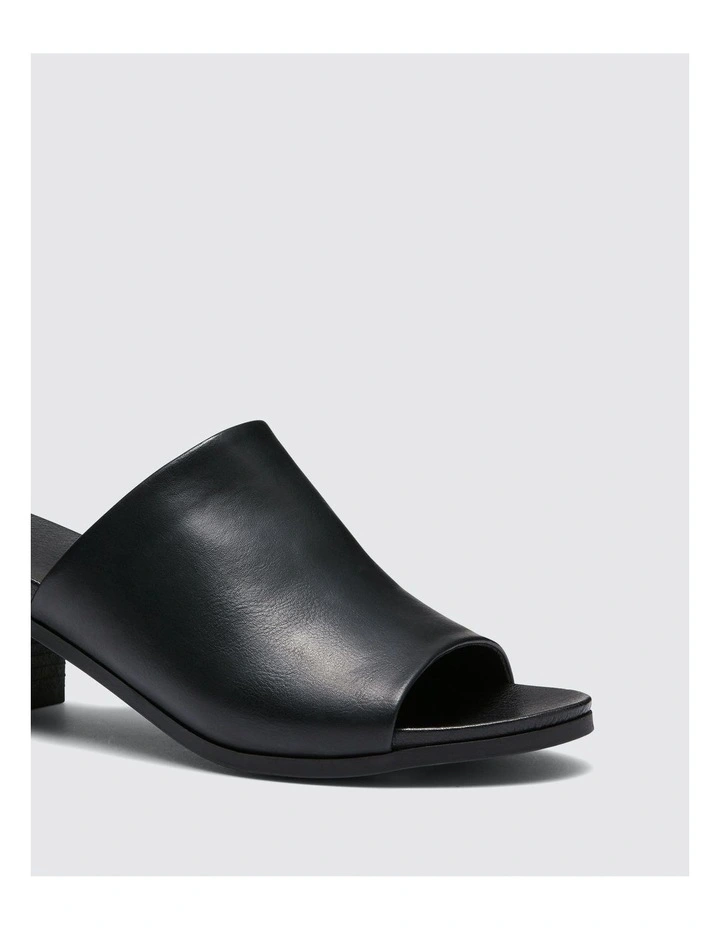 Fussy Heel Mules in Black