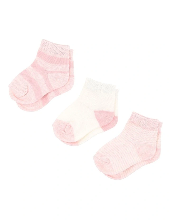 Socks 3 Pack in Pink Multi