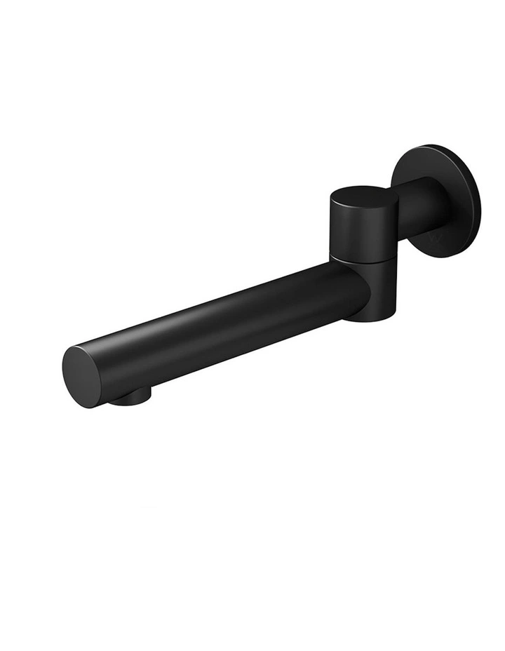 Cefito Bathroom Mixer Spout Wall Bath Tap Round Swivel Bathtub in Black