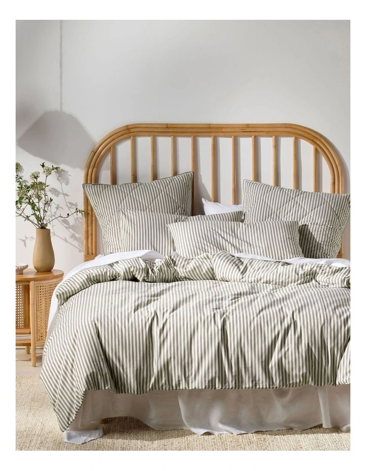 Classic Stripe Quilt Cover Set in Charcoal
