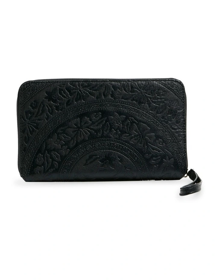 Hibiscus Travel Wallet in Black