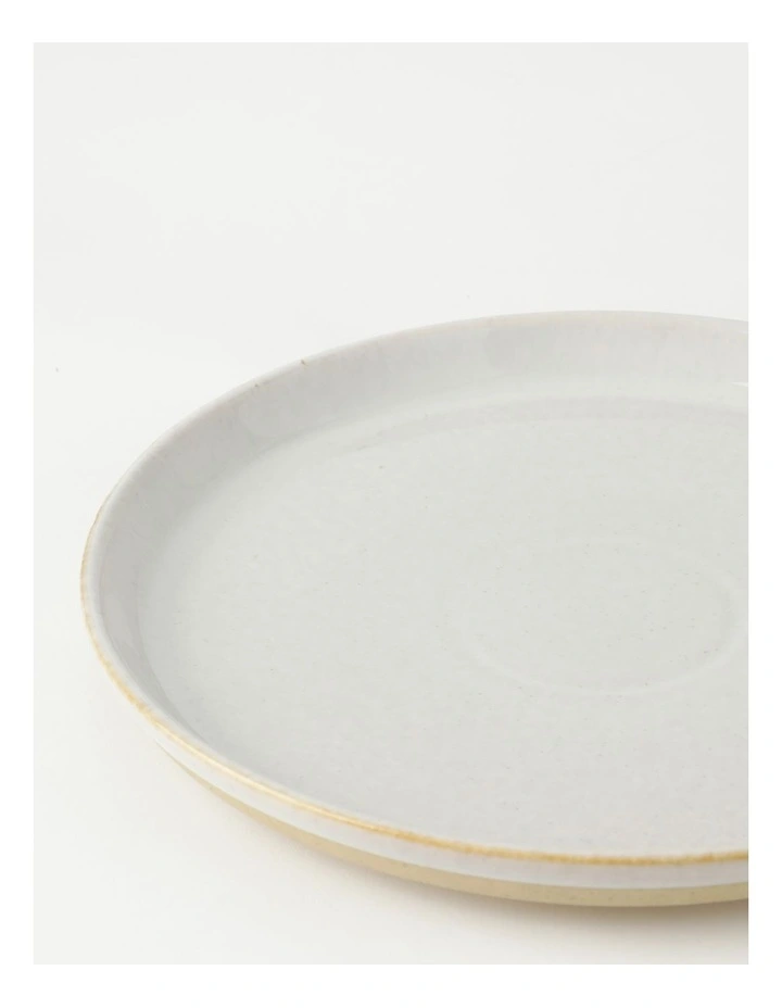 Esperance Wiped Edge Dinner Plate in White/Sand
