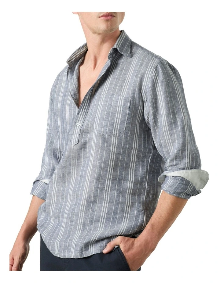 Praiano Stripe Shirt in Denim White