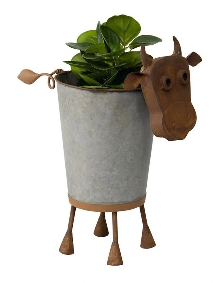 Cow Pot Planter in Rust
