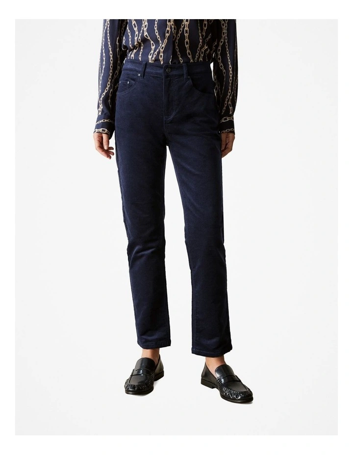 Corduroy Five Pocket Boyfriend Pant in Night Sky