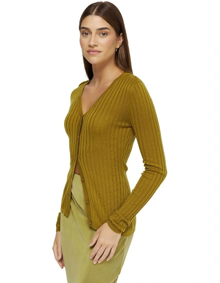 Tara Skinny Cardigan in Olive