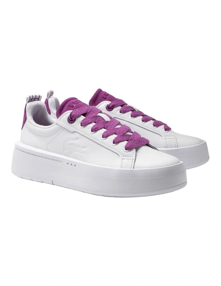Carnaby Platform Leather Sneaker in White/Purple