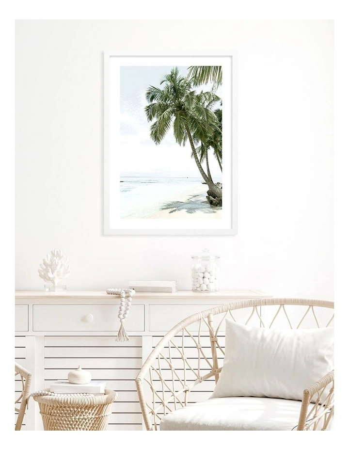 Australian Made Palm Island Dreams Art Print A2 in White Frame