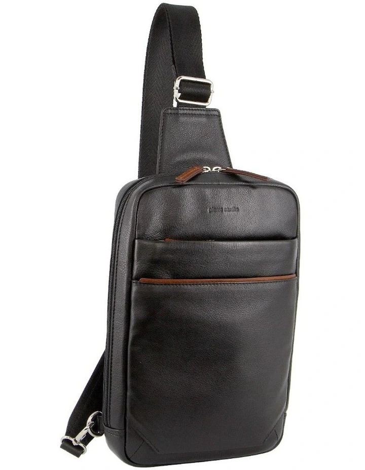 Leather 3-Way Sling Bag in Black