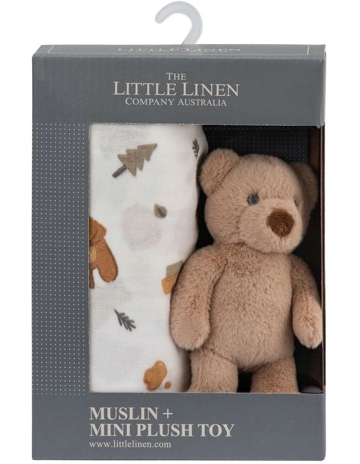 Nectar Bear Mini Plush Toy And Muslin