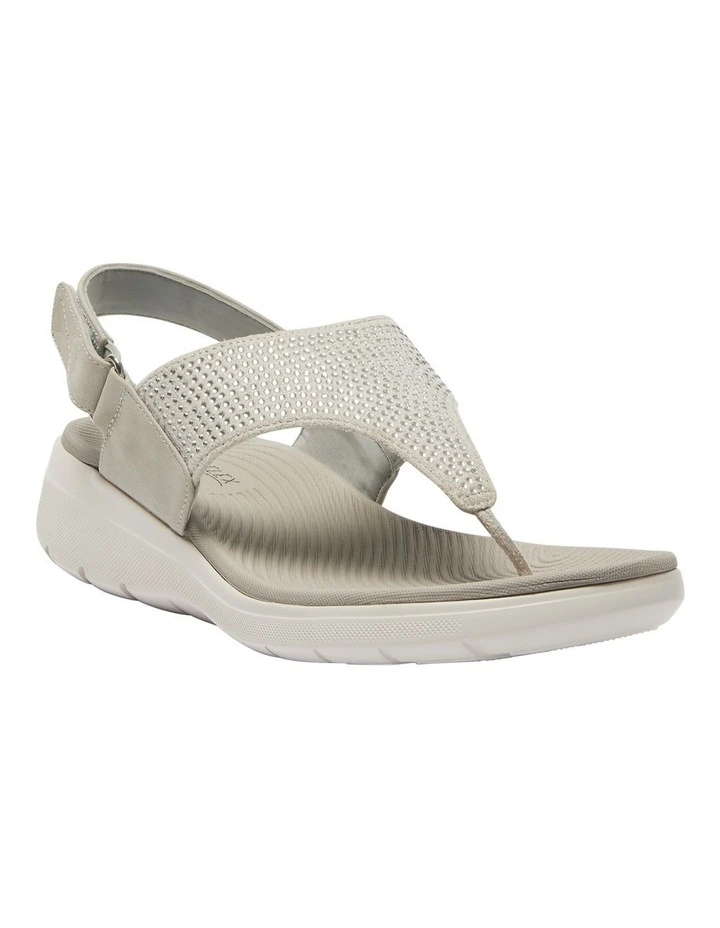 Lantern Sandals in Light Grey Diamante