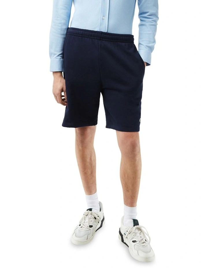 Non-Brushed Fleece Shorts in Navy