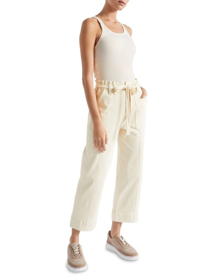 Paperbag Cargo Jean in Cream