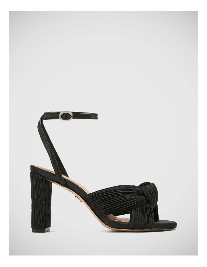 Razel Recycled Satin Sandal in Black