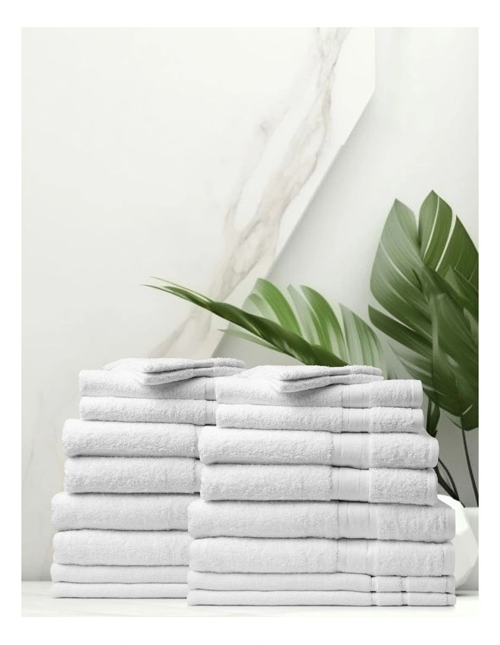 Regency Luxury Plush Towel Set 20 Piece in White