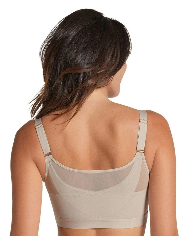 Multi Benefit Posture Corrector Wireless Front Open Bra in Nude