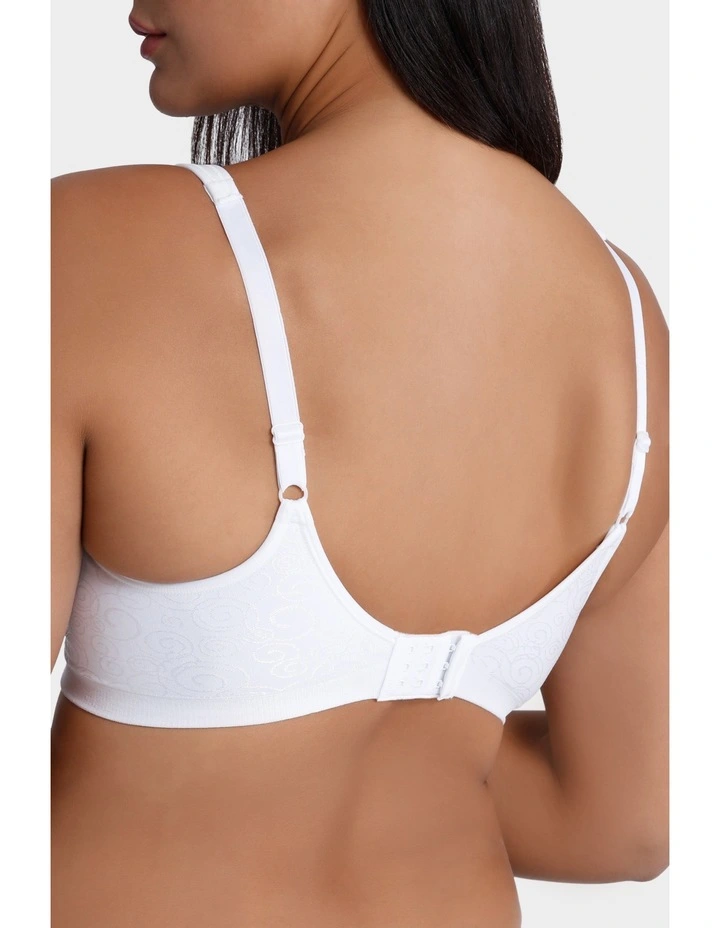 Comfort Revolution Swirl Wire-Free Bra in White