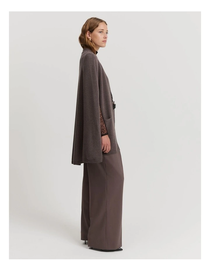 Organically Grown Cotton Blend Pocket Cape in Truffle