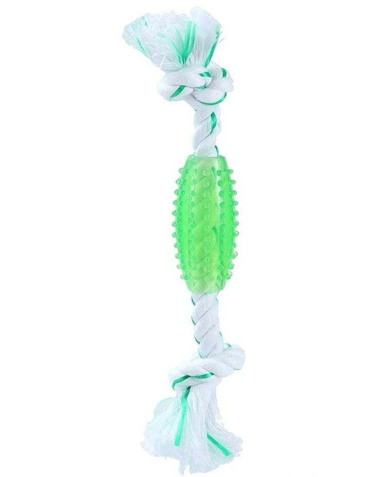 Paws & Claws Fresh Breath Dental Rope Toy 20cm in Green
