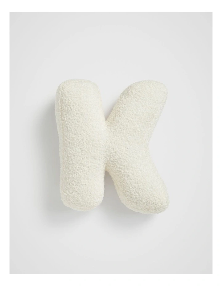 Teddy Initial K Cushion in Cream
