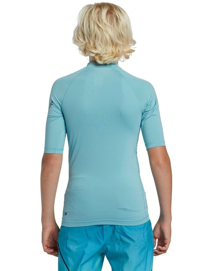 All Time Short Sleeve Youth Rashguard in Reef Waters
